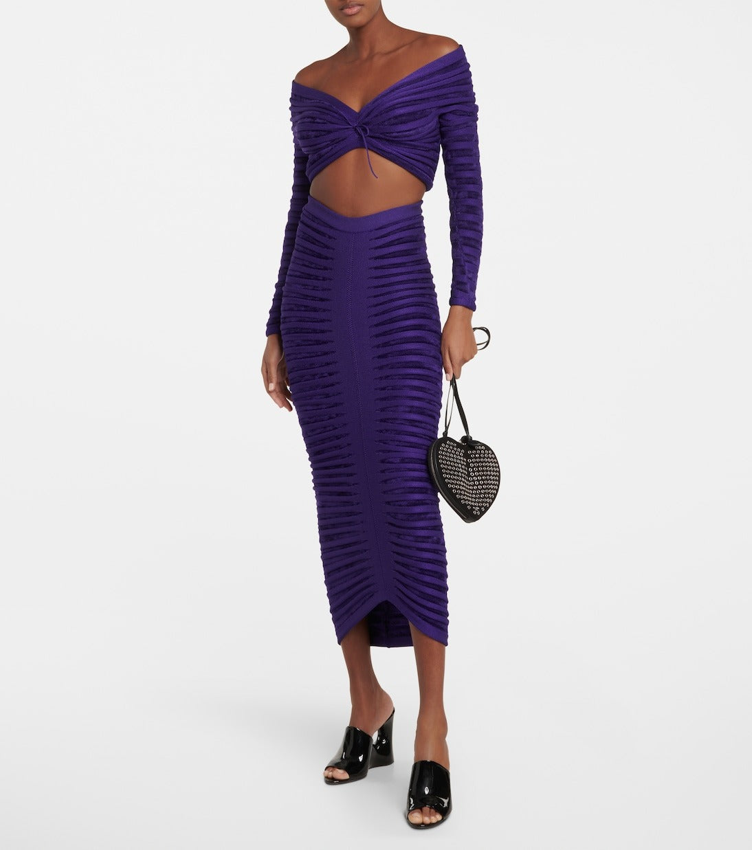 Jupe longue en velours - Ultraviolet