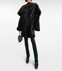 Faux fur duffle coat - Ebony