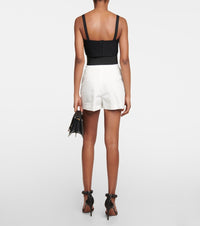 Corset Waistband Shorts - White