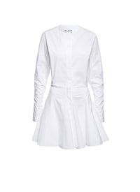 Cotton poplin skater dress - White