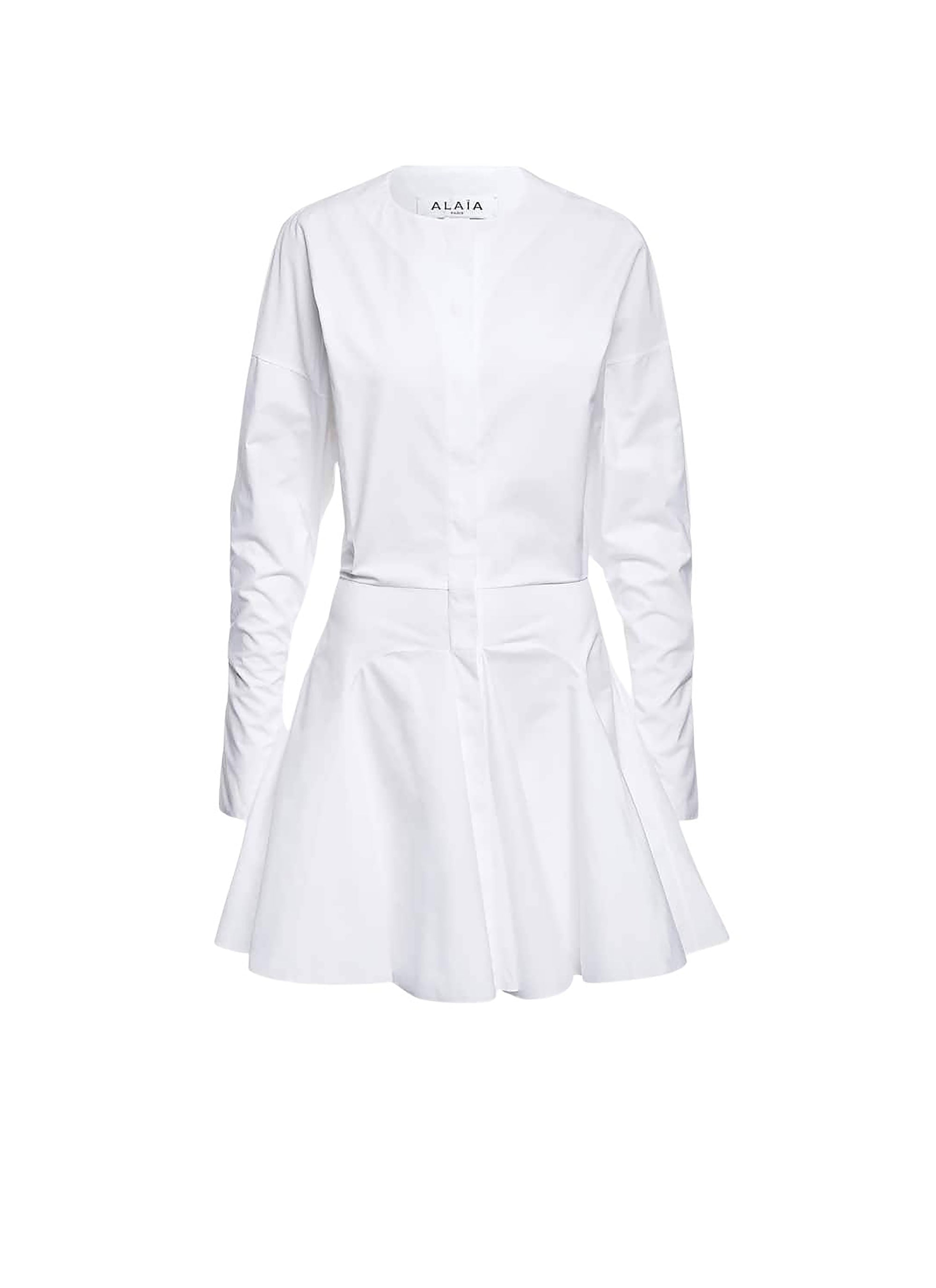 Cotton poplin skater dress - White