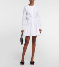 Cotton poplin skater dress - White