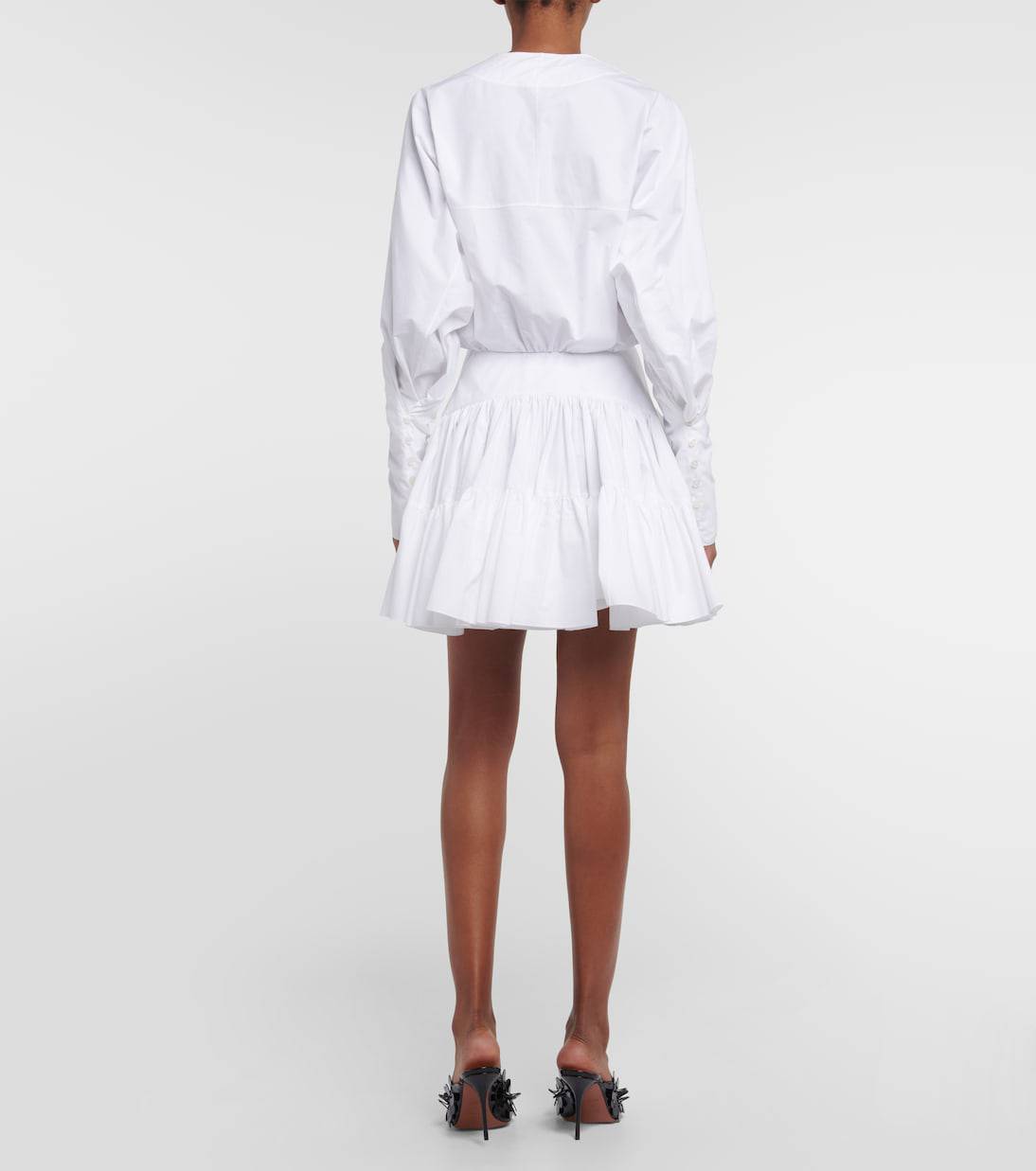 Cotton poplin skater dress - White