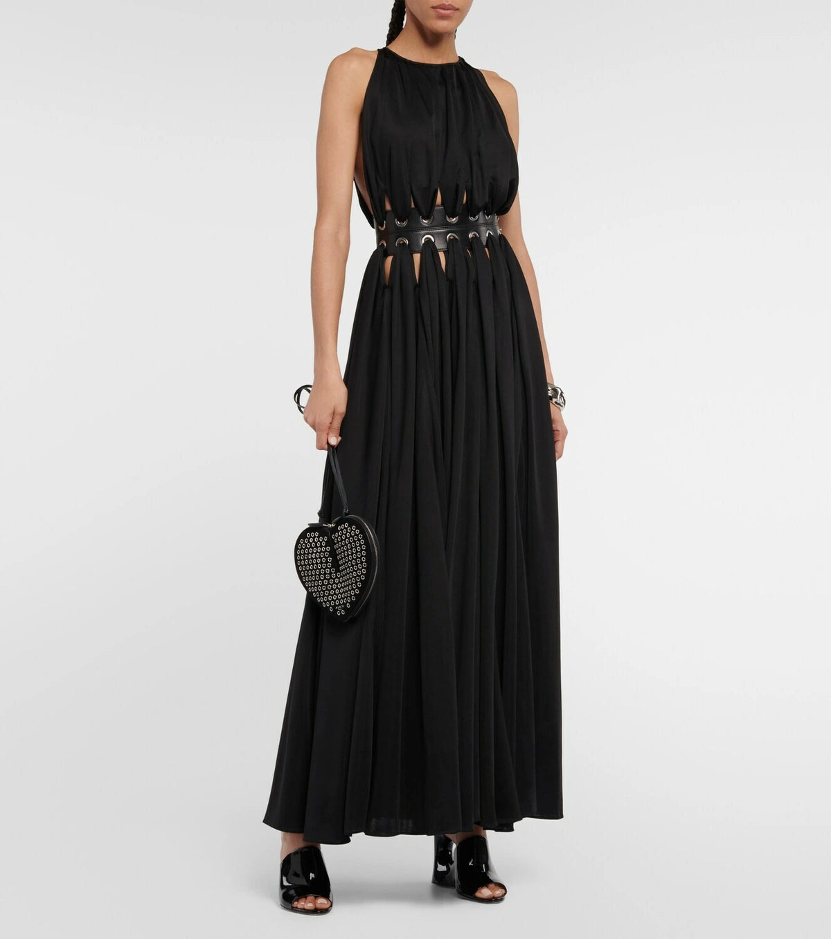 Robe longue déesse fluide - Noir Alaïa