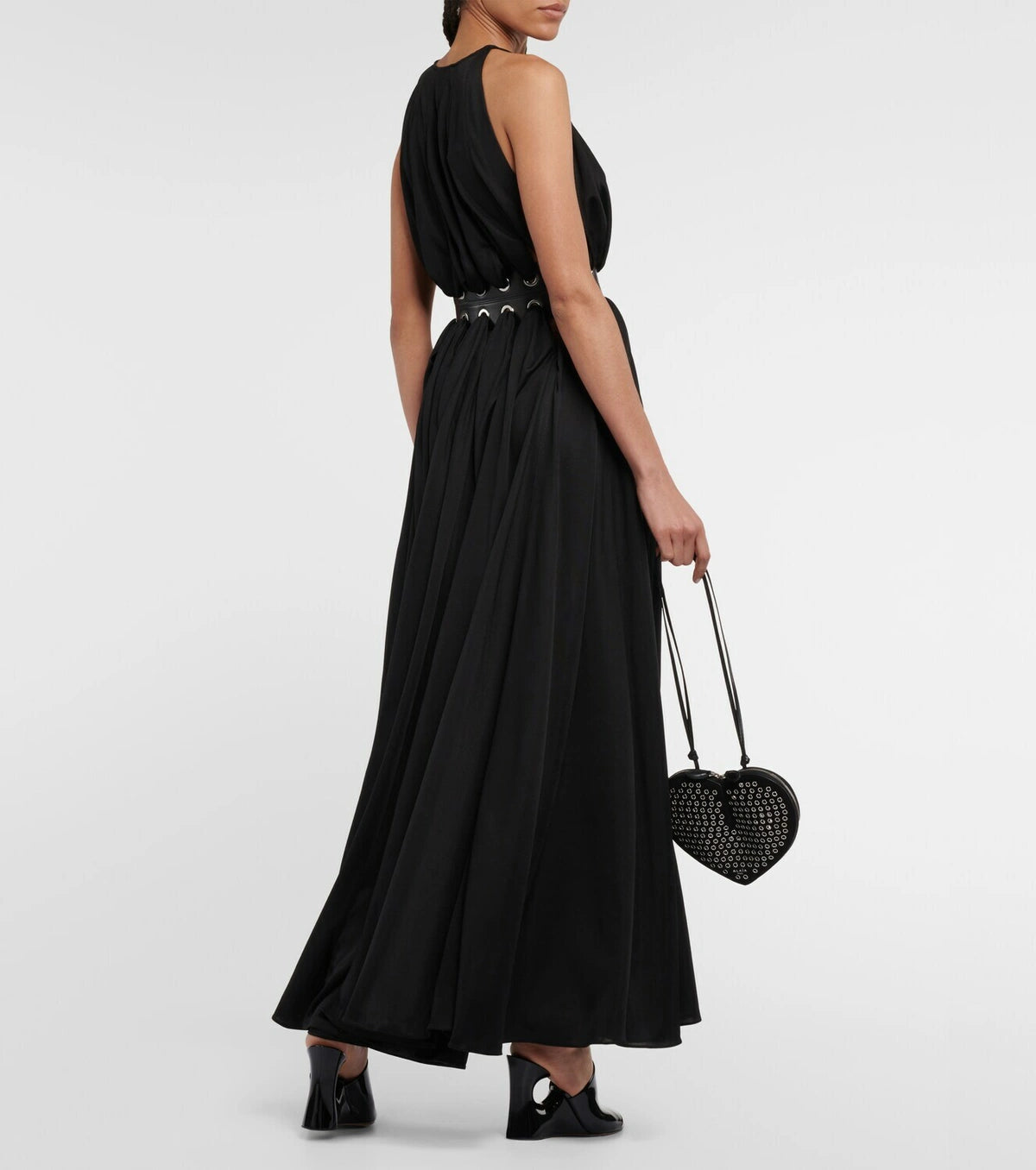 Robe longue déesse fluide - Noir Alaïa