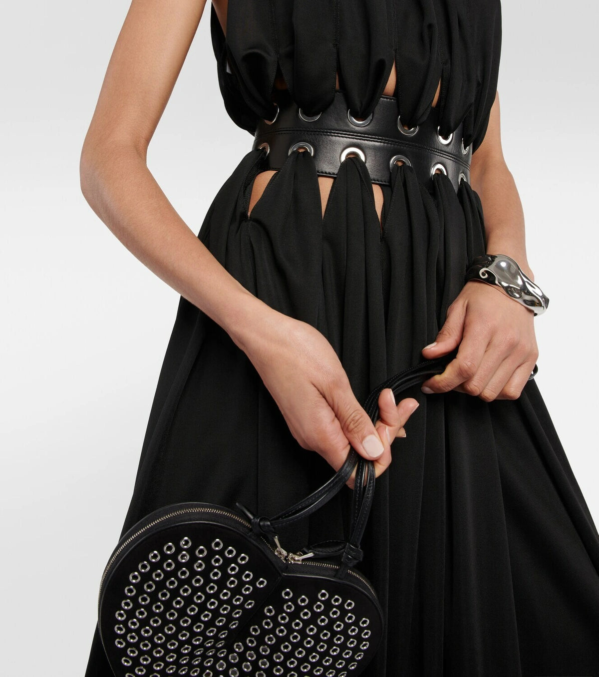 Robe longue déesse fluide - Noir Alaïa