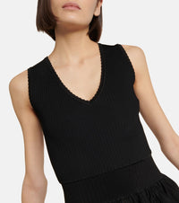 Two-tone herringbone dress - Black & White