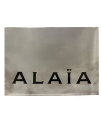 Mixed linen logo pouch - White