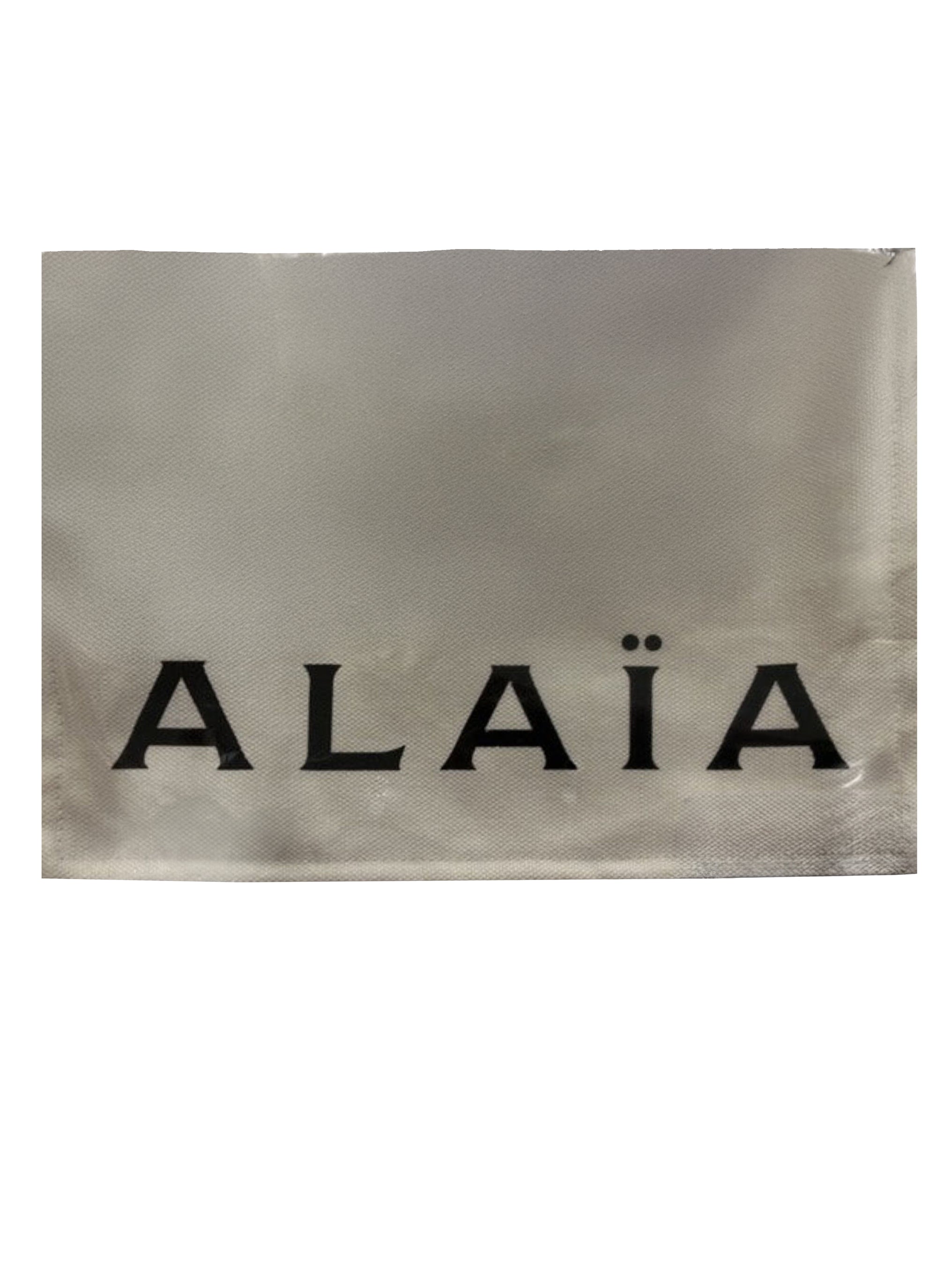 Mixed linen logo pouch - White