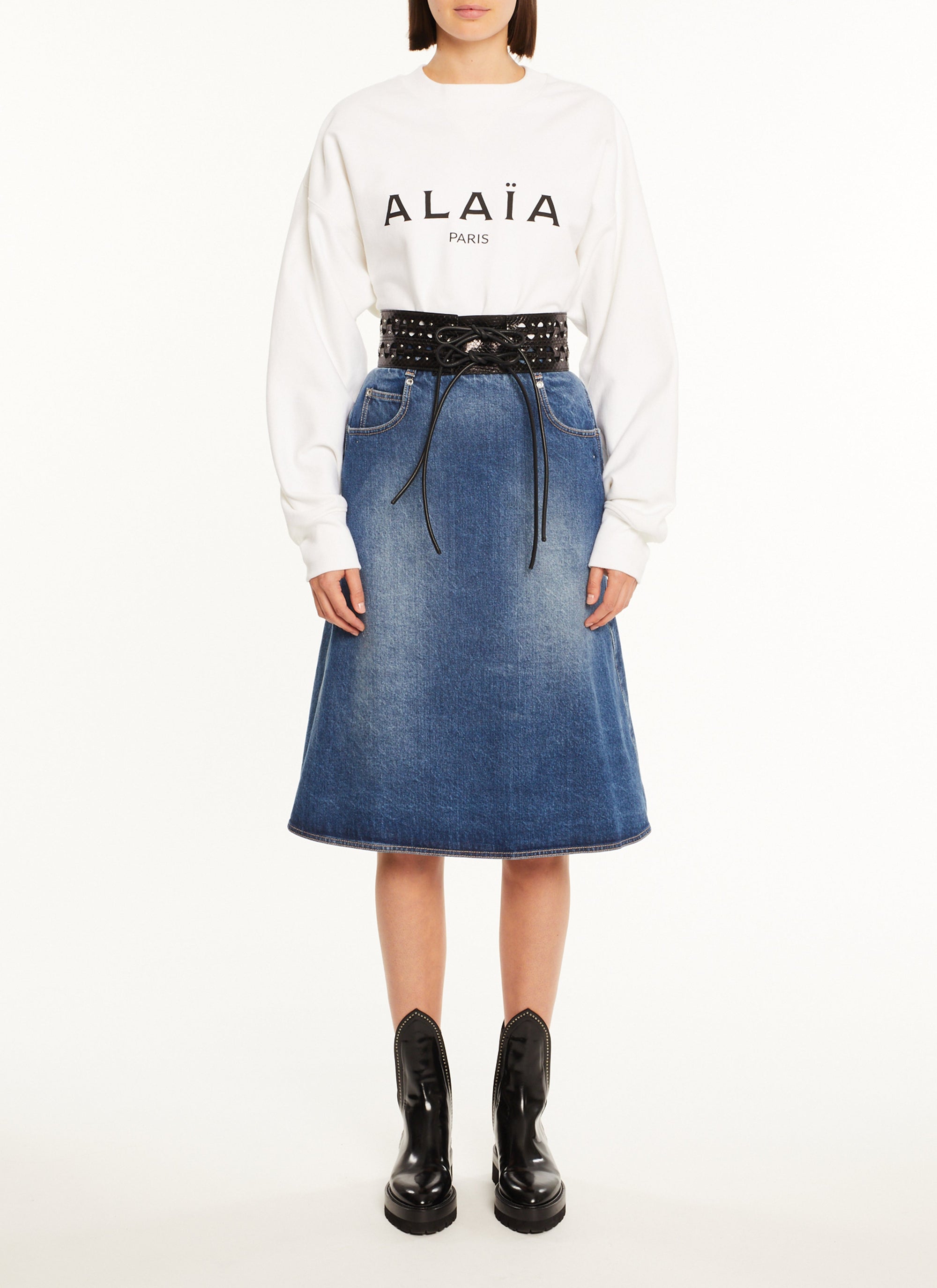 Logo sweatshirt Alaïa - White & Black