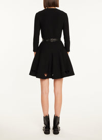 Robe patineuse courte à découpes en cœur - Noir Alaïa