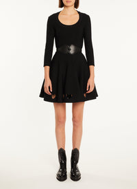 Robe patineuse courte à découpes en cœur - Noir Alaïa