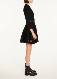 Robe patineuse courte à découpes en cœur - Noir Alaïa