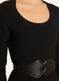 Robe patineuse courte à découpes en cœur - Noir Alaïa