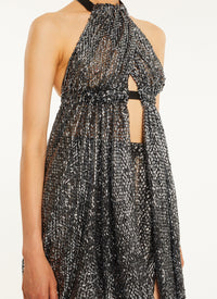 Robe déesse à paillettes métallisées - Acier