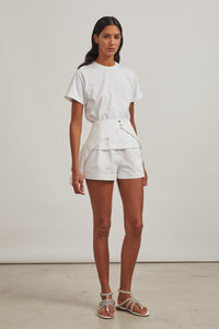 T-shirt long structuré - Blanc