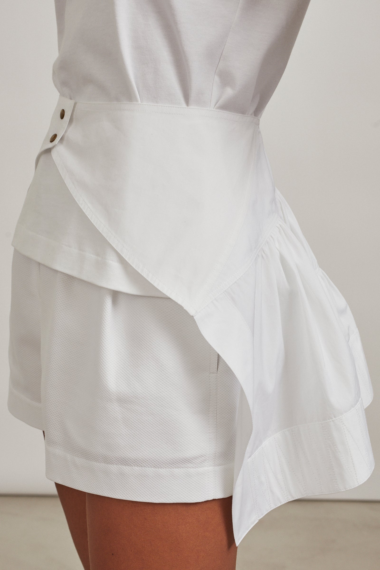 T-shirt long structuré - Blanc
