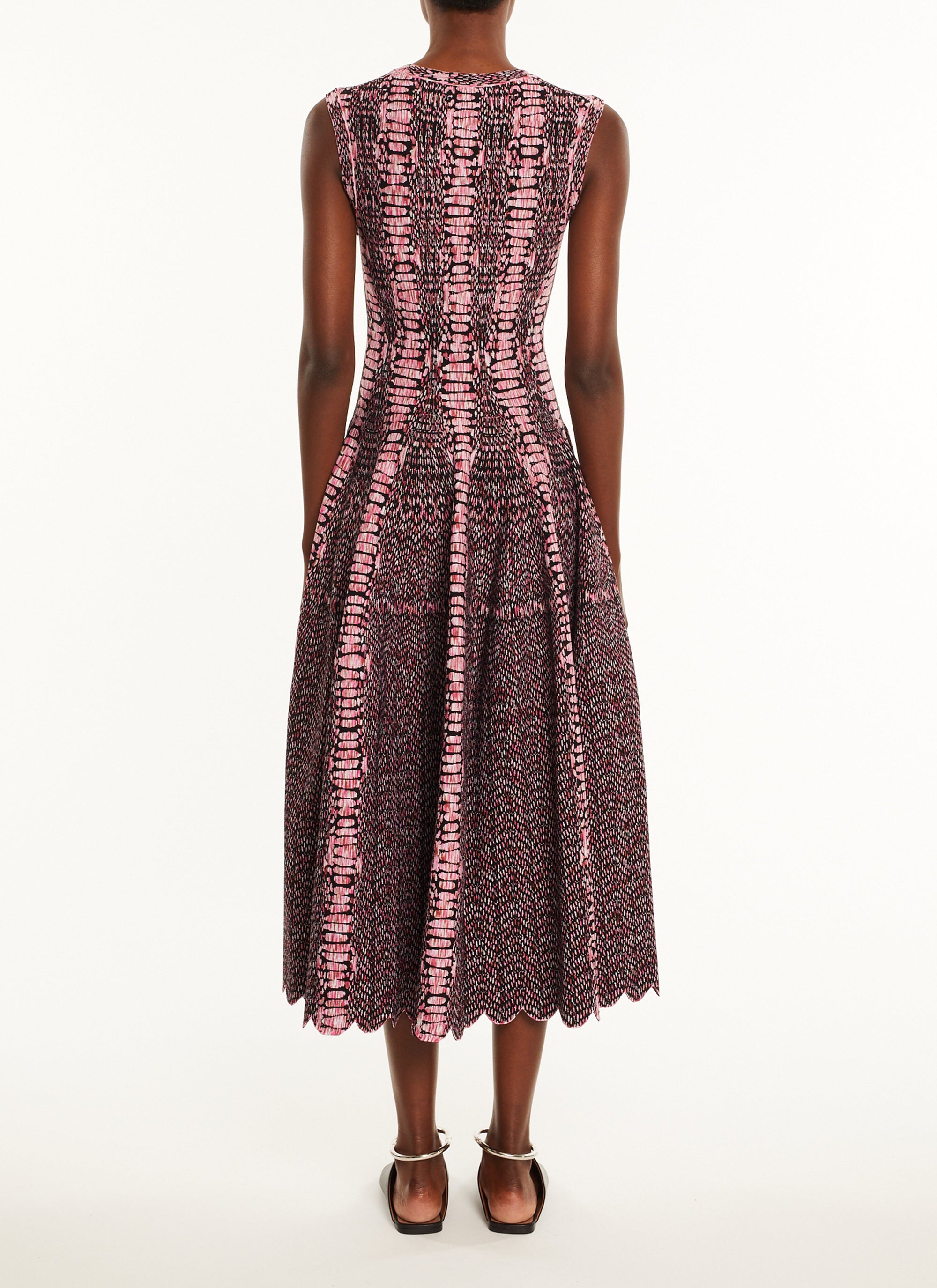 Sleeveless Maxi Dress - Black & Pink