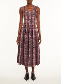 Sleeveless Maxi Dress - Black & Pink