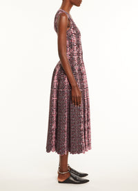 Sleeveless Maxi Dress - Black & Pink