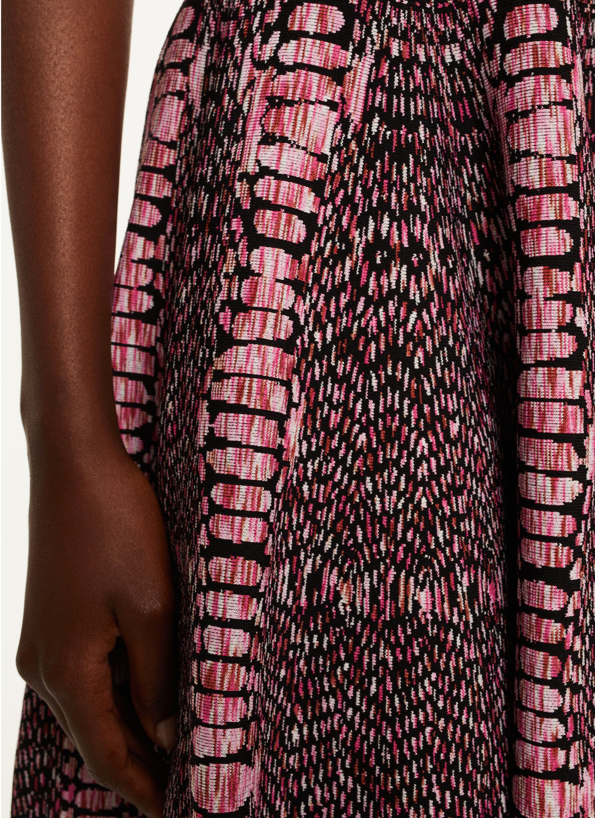 Sleeveless Maxi Dress - Black & Pink