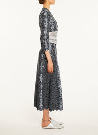 Python print cropped cardigan - Black & Pink
