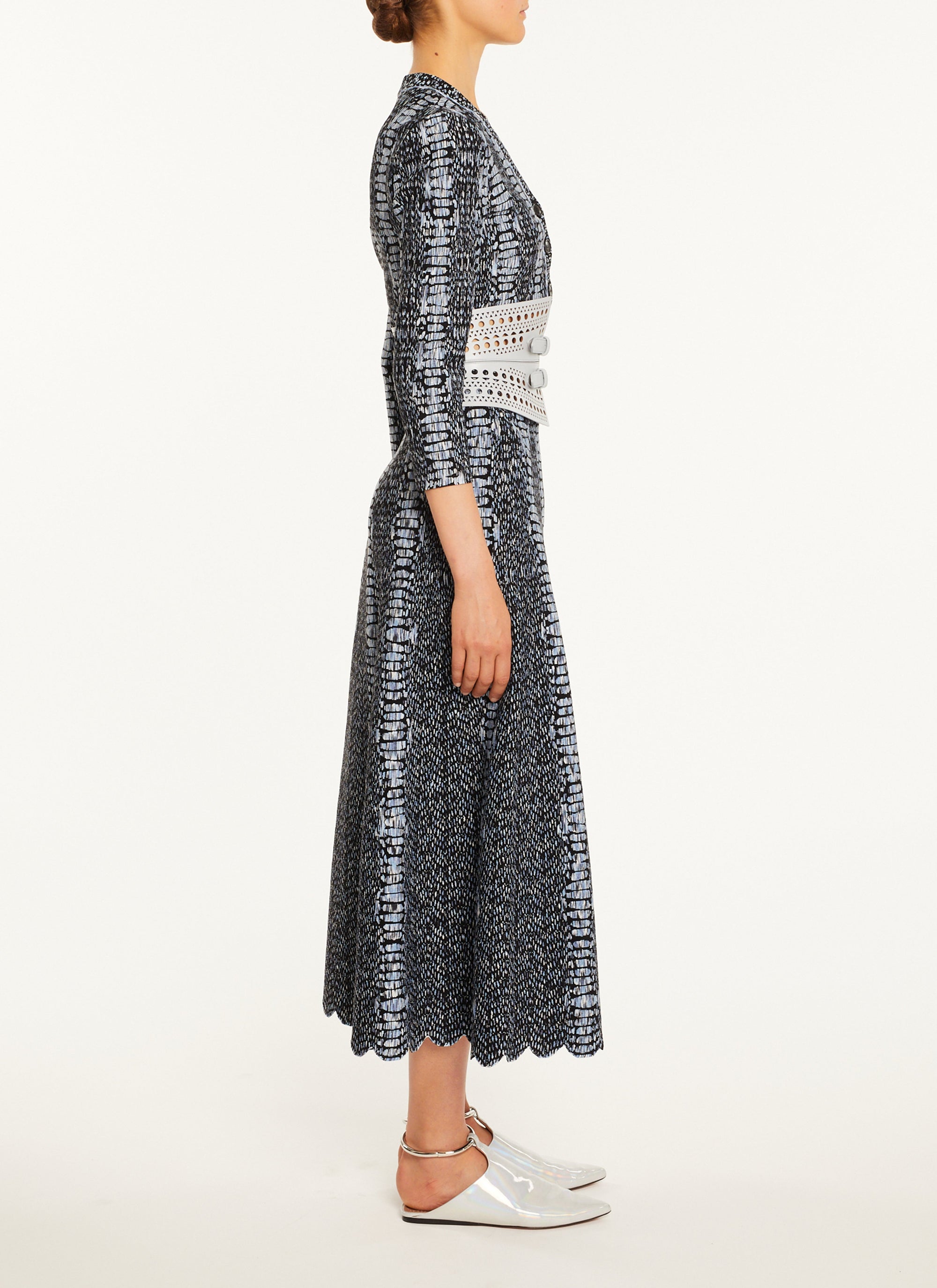 Cardigan court imprimé python - Noir & Bleu