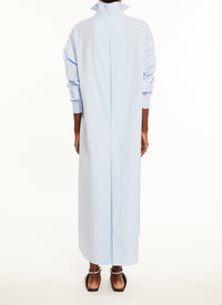 Robe chemise droite unie - Ciel