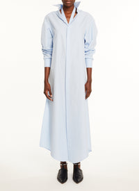 Robe chemise droite unie - Ciel