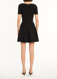 Short sleeve flared dress - Black Alaïa