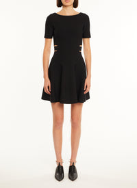 Short sleeve flared dress - Black Alaïa