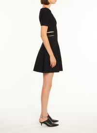 Short sleeve flared dress - Black Alaïa