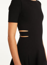 Short sleeve flared dress - Black Alaïa