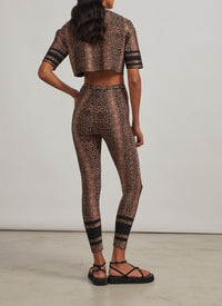 Animal print leggings - Black & Flesh