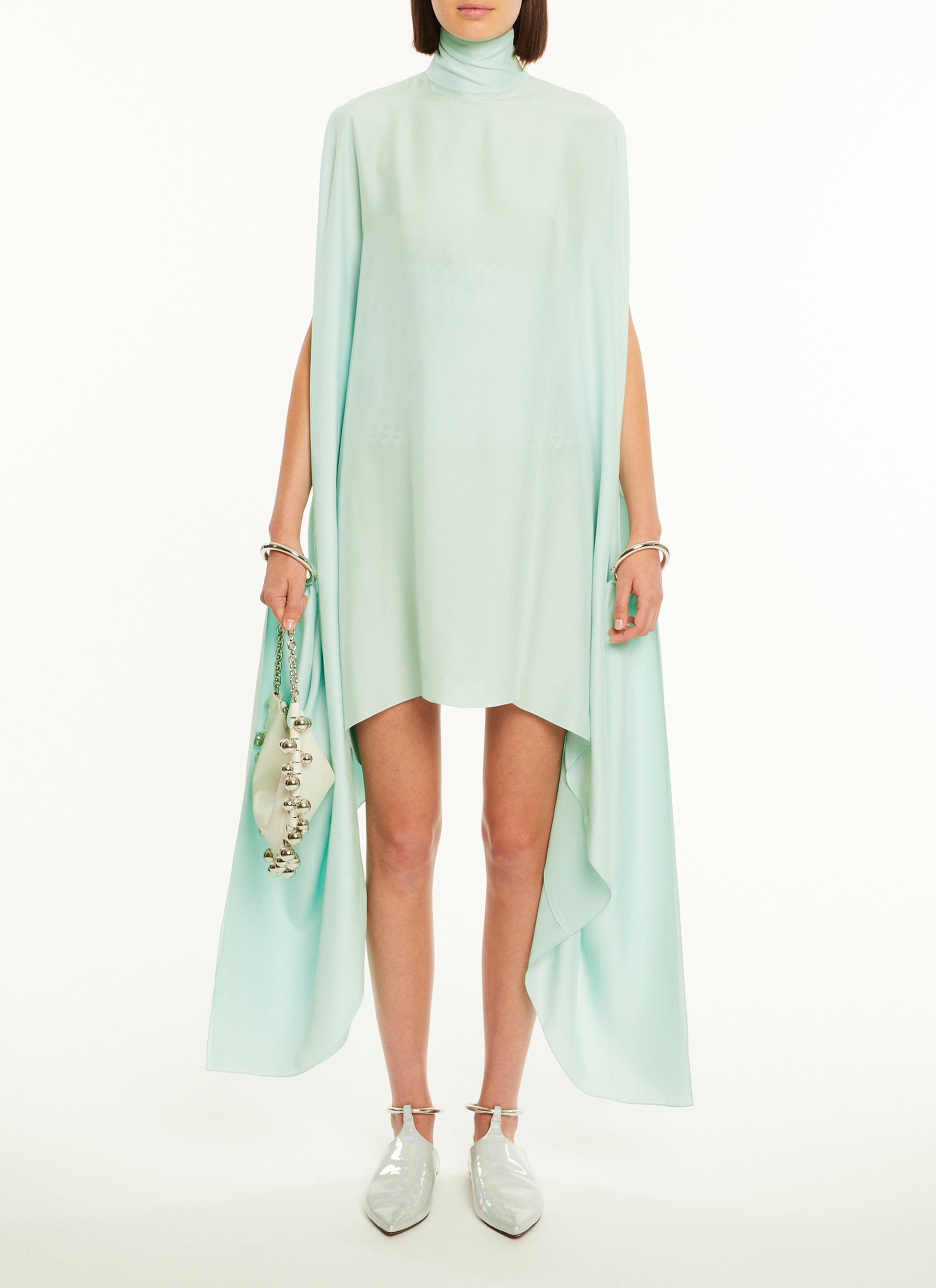 Robe bracelet en soie - Vert Amande