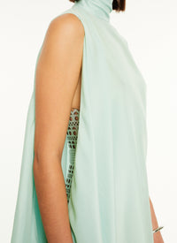 Robe bracelet en soie - Vert Amande