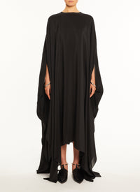 Robe kaftan en soie - Noir Alaïa
