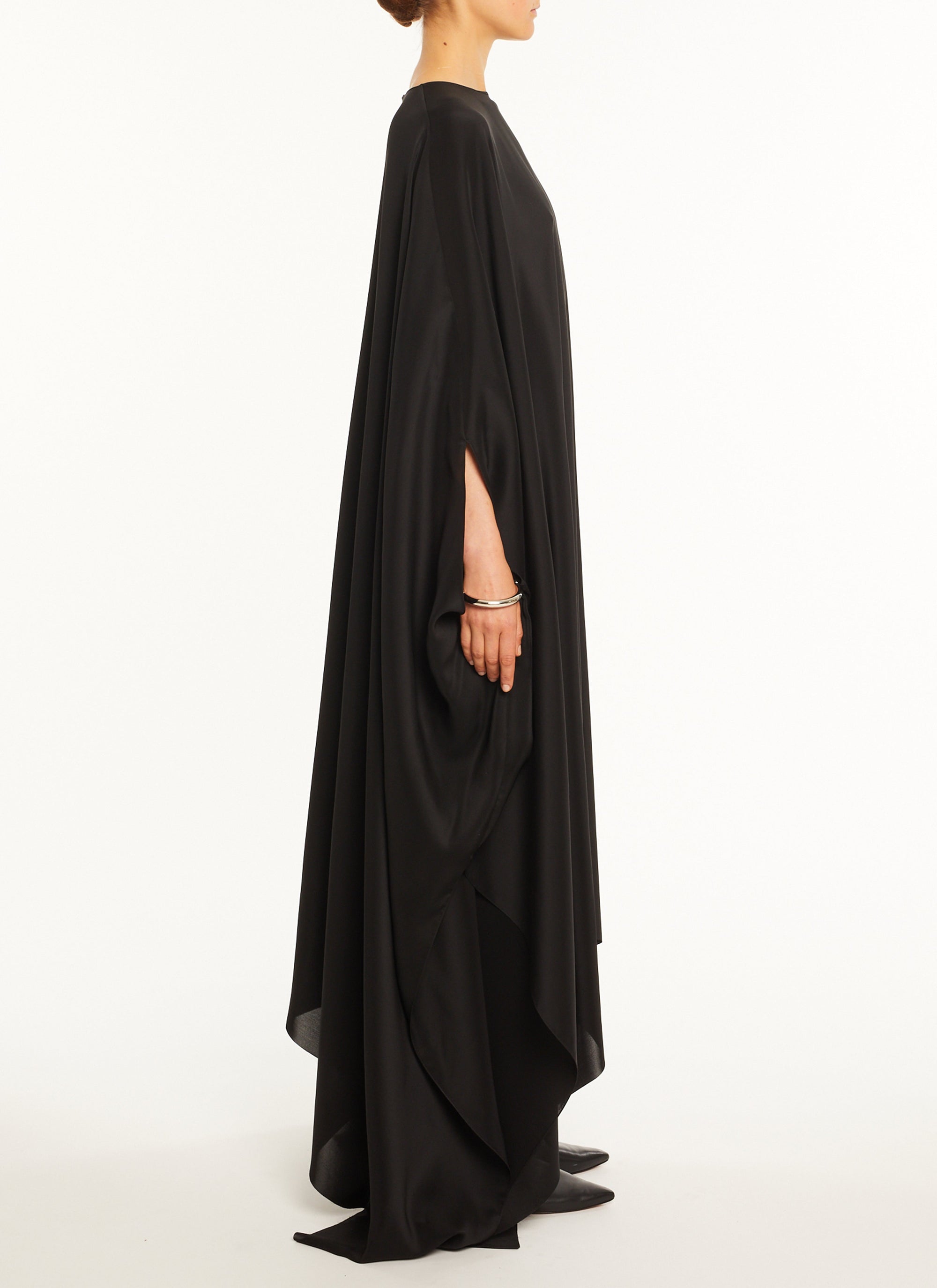 Silk kaftan dress - Cognac