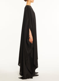 Robe kaftan en soie - Noir Alaïa