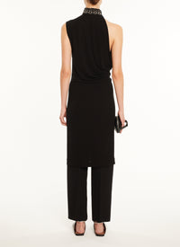 Sleeveless draped dress - Black Alaïa