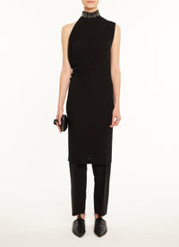Sleeveless draped dress - Black Alaïa
