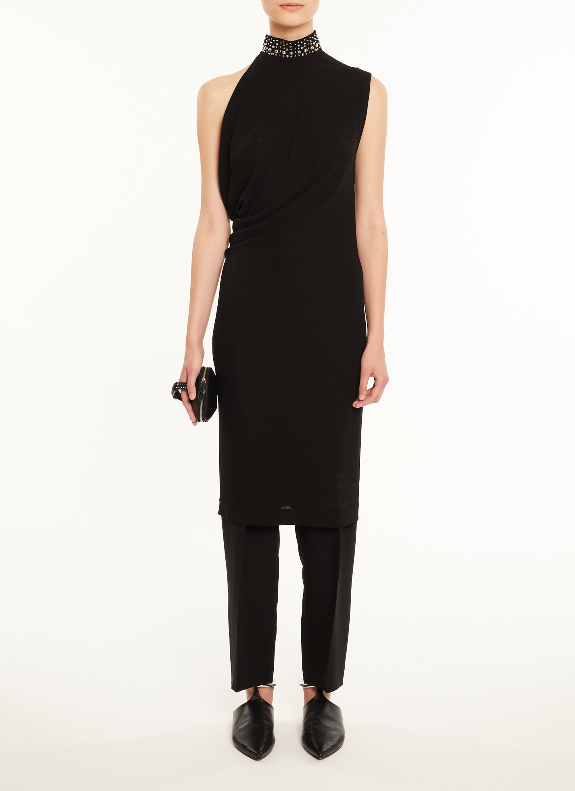Sleeveless draped dress - Black Alaïa