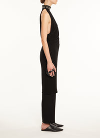 Sleeveless draped dress - Black Alaïa