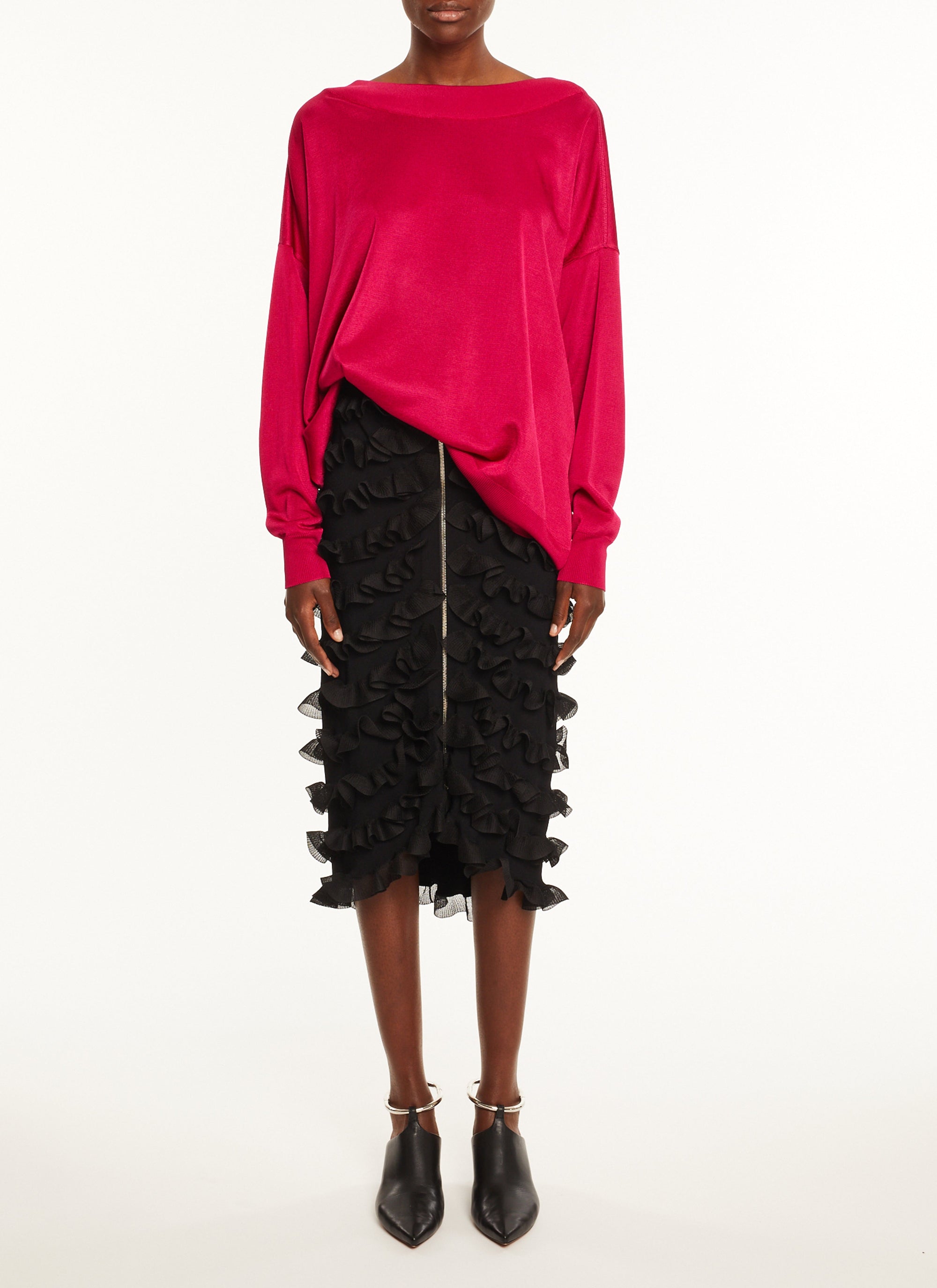 Pull grandes manches - Noir Alaïa