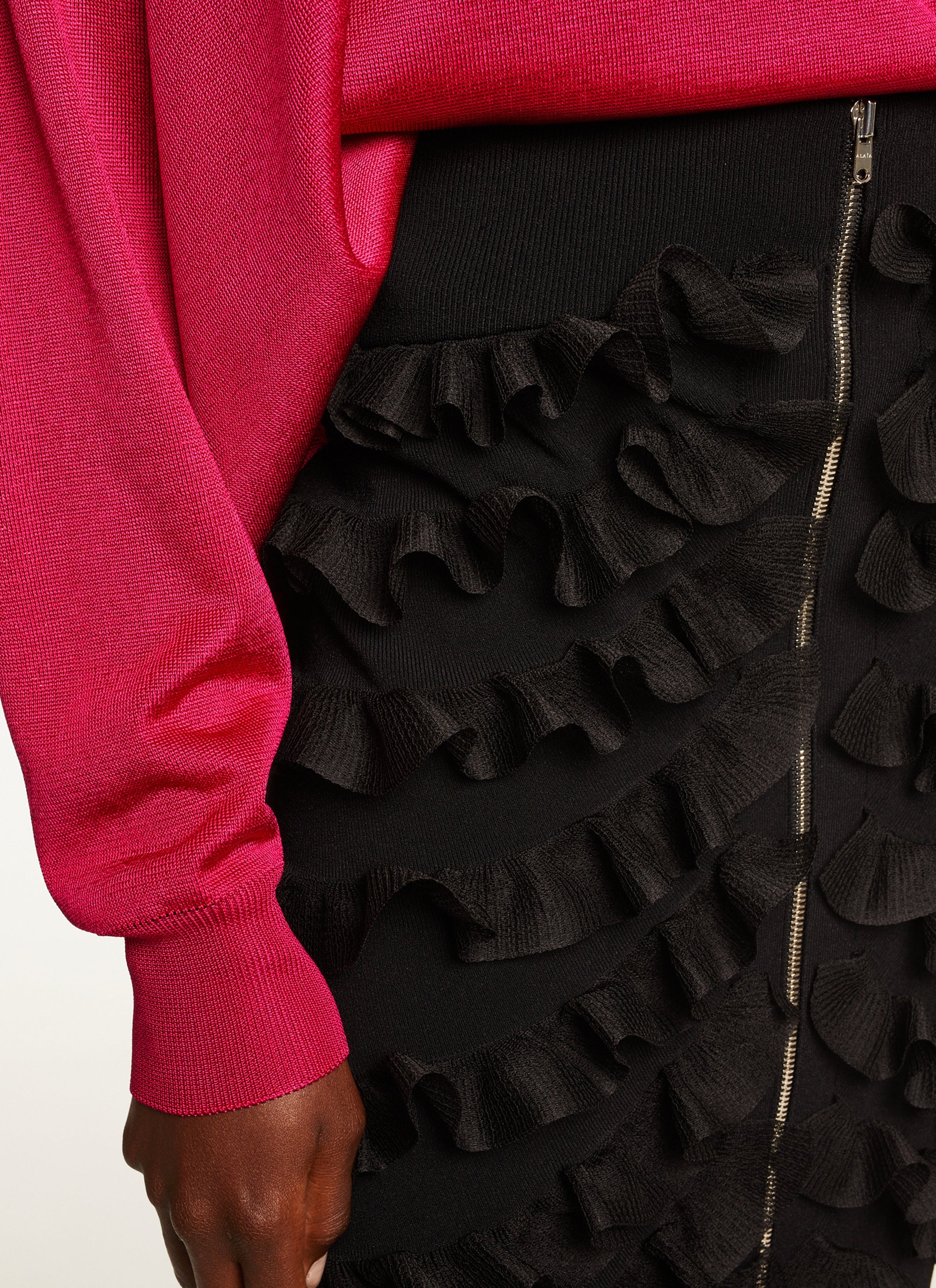 Pull grandes manches - Noir Alaïa