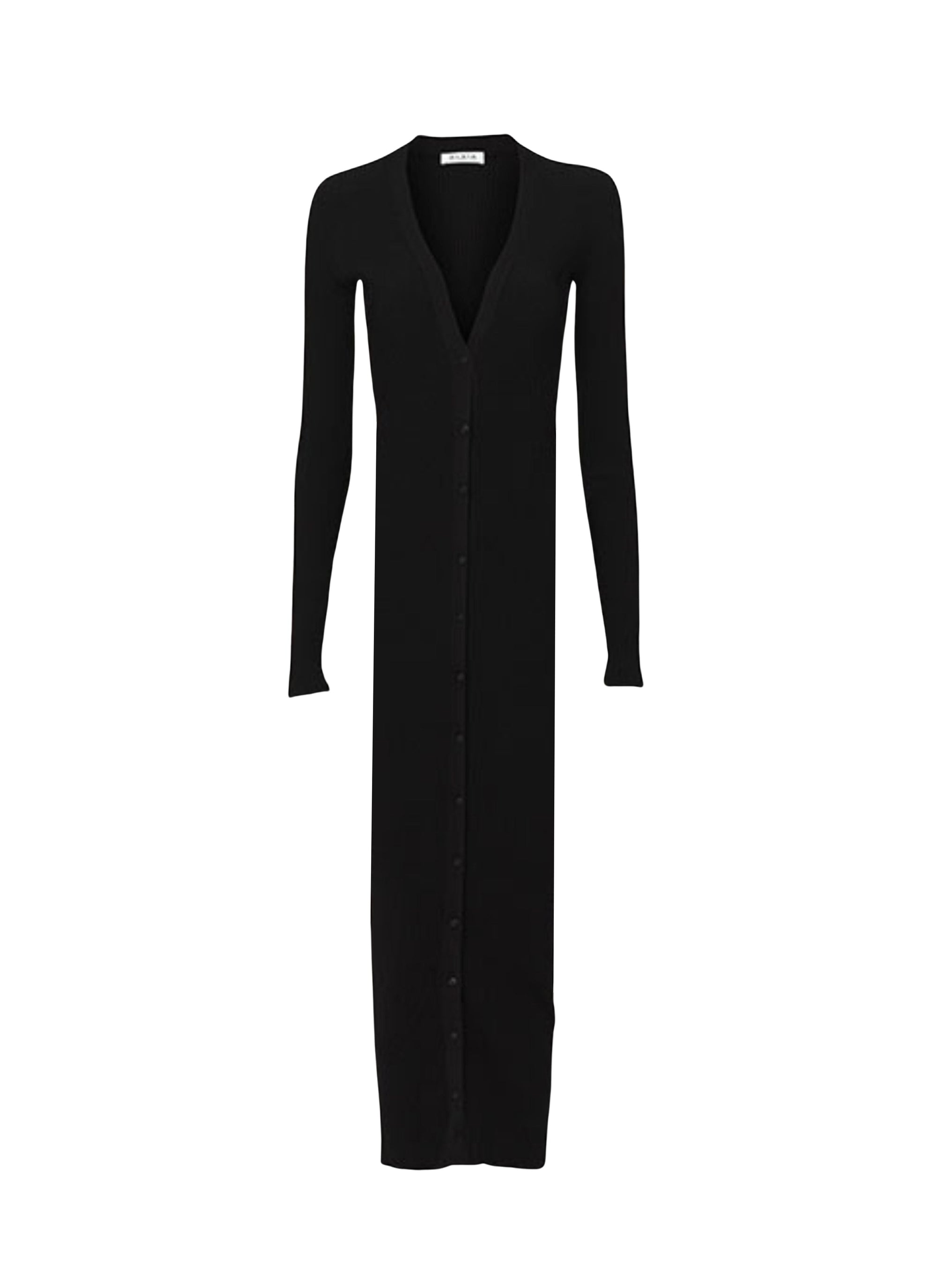 Chubby straight dress with buttons - Black Alaïa