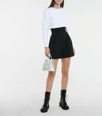 Lace-up open-toe boots in leather - Black