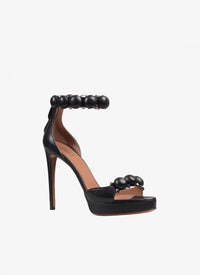 Bombe platform sandals with leather straps - Black