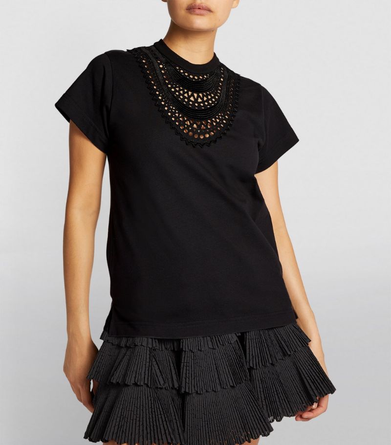 Structured bib t-shirt - Black