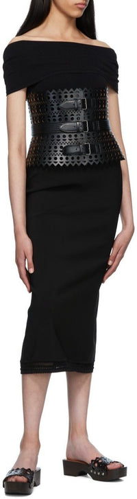Wide leather corset - Dune